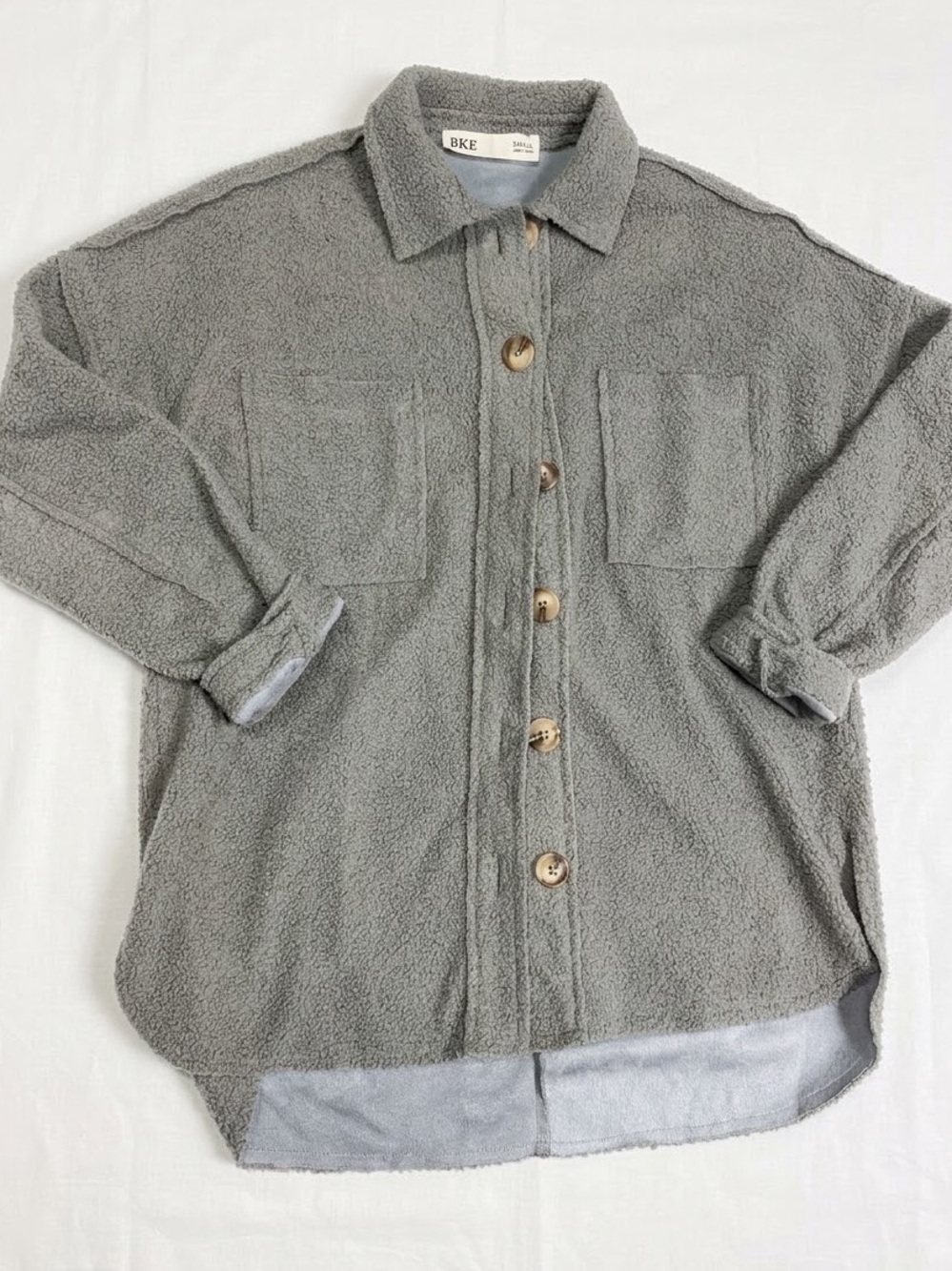 BKE Gray Oversized Shacket - Size Small